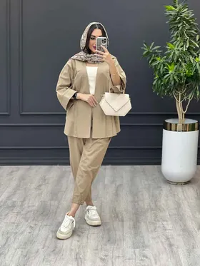 ست مانتو و شلوار دو جیب پاکتی