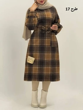 3593-کفتان چهارخونه پشمی