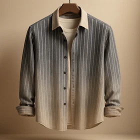 پیراهن مردانه سنگشور راه راه شارپ پارچه کنفی فوقالعاده خنک و لطیف