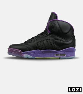 کتانی ساق‌دار مردانه مشکی بنفش Nike air jordan 5 مدل 8293