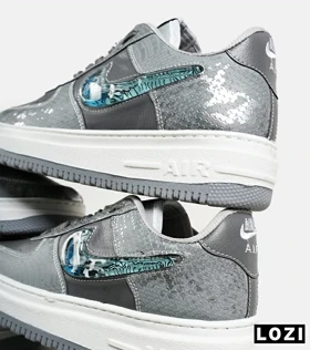 کفش کتانی مردانه و زنانه طوسی آبی NIKE dunk low steam puppet