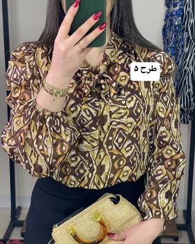 شومیز آستین پفی طرح‌دار