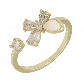 انگشتر زنانه مدل پروانه ای نگین‌دار