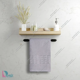 حوله دستی بزرگ طرح آرام رنگ طوسی روشن