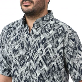 پیراهن آستین کوتاه طرح دار مردانه مدل 6112118