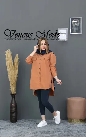 شومیز جین بغل زیپ رنگی