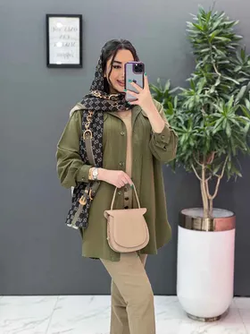 مانتو شومیزی لینن دوجیب
