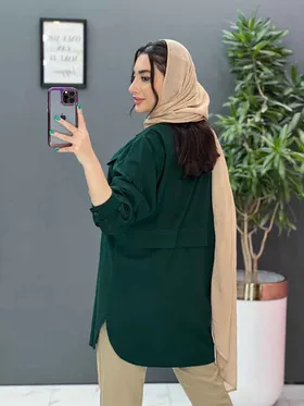 مانتو شومیزی لینن دوجیب