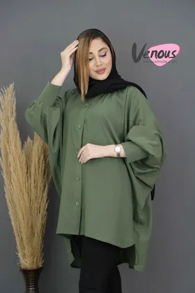 مانتو حریر میله ای خفاشی