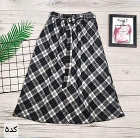 دامن چهارخونه پشمی قد 75 کد 50129 (کد 5)