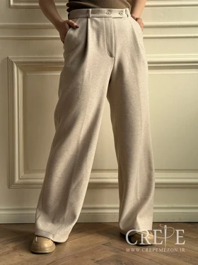 شلوار بگ پیله دار فوتر کمربند دار قد 110