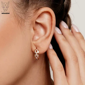 گوشواره حلقه‌ای طرح زنجیر تیفانی