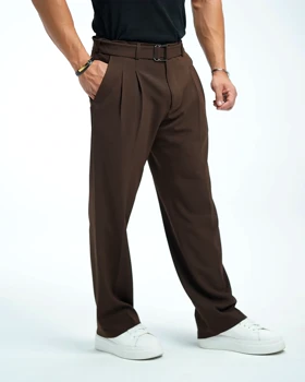 شلوار پارچه‌ای مردانه نیم بگ فیت