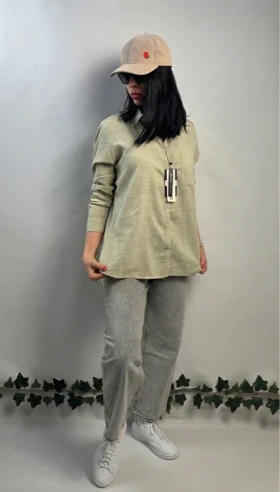 شومیز زارا سبز صدری روشن