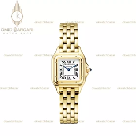 ساعت مچی کارتیه پنتر بند طلایی صفحه سفید Cartier Panthere