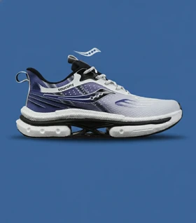 کفش کتانی مردانه و زنانه سفید بنفش Saucony Axon v02 مدل 8892