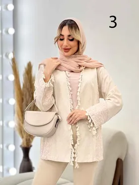 مانتو گلدوزی منگوله‌دار