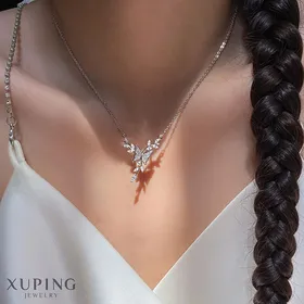 گردنبند گل و پروانه ژوپینگ کد 613