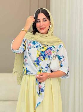 شومیز گره‌ای طرح گل