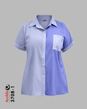 شومیز مجلسی زنانه ترکیبی سایز بزرگ کد 3708