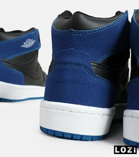 کفش کتانی مردانه و زنانه ساق‌دار مشکی آبی NIKE jordan 1