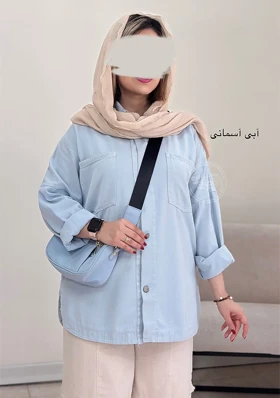 مانتو کتان مدادرنگی