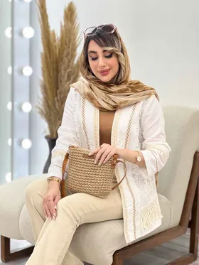 مانتو گیپور مغزی دوزی پایین ریش