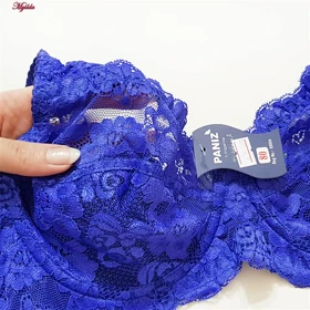 سوتین گیپور فنردار زنانه پانیذ آبی کاربنی کد 66365-new