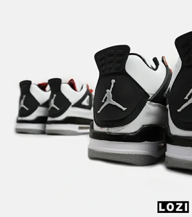 کتانی ساق‌دار بزرگ پا سفید قرمز Nike air jordan 4