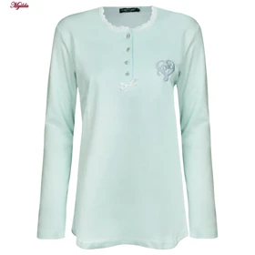 ست بلوز و شلوار زنانه نخ پنبه سبز لین کد 5196-154