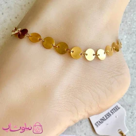 پابند زنانه مدل پولکی طلایی استیل کد 991