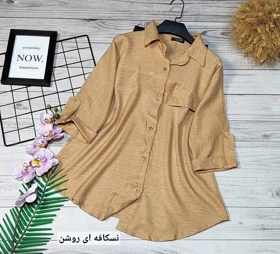 شومیز پاگون دار کد 50182 (نسکافه ای روشن)