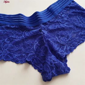 شورت زنانه مدل دانتل آبی کد 4983-2216