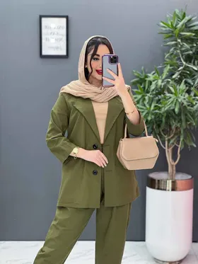 مانتو شلوار ست لینن دو دکمه