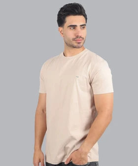 تیشرت ساده کرم مردانه 9122