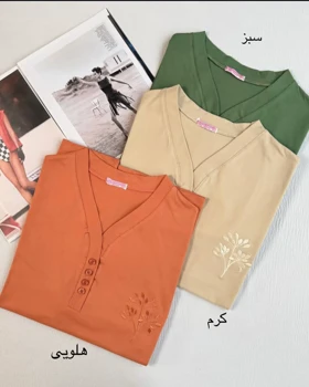 تیشرت سایز بزرگ بنفشه