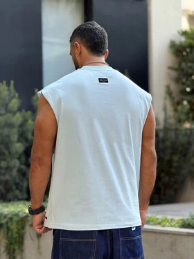 رکابی ورزشی وست پانچی آبی کمرنگ