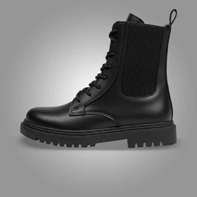 نیم بوت دو کش بندی مشکی کد 556