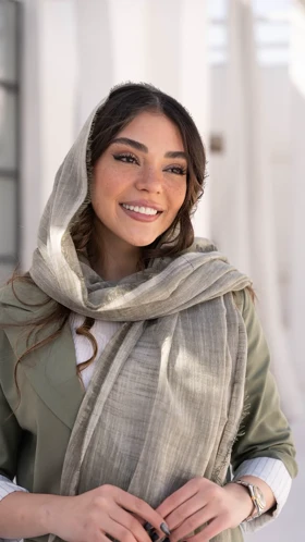 شال لینن دسته راه‌راه
