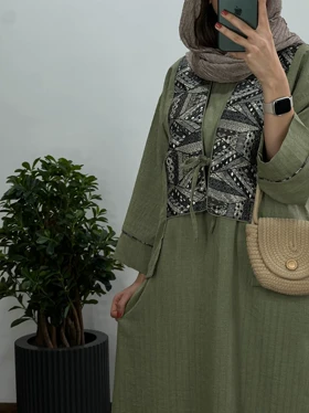 پیراهن مانتویی سوزندوزی آذین 1