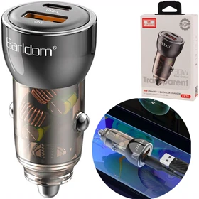 شارژر فندکی فست شارژ تایپ‌سی و USB خودرو 30 وات ارلدام Earldom CC31