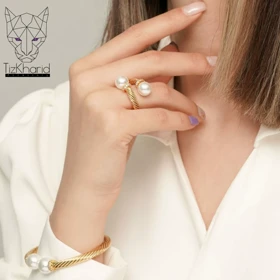 ست مروارید انگشتر و دستبند طنابی YSX