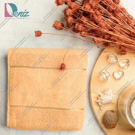 حوله دستی طرح ماکرو رنگ انبه ای