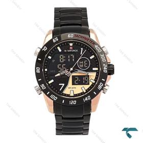 ساعت نیوی فورس NF9171 مردانه رزگلد مشکی NaviForce-7058-G