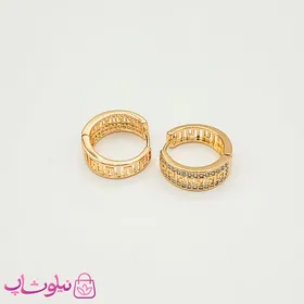 گوشواره حلقه‌ای پهن ژوپینگ طرح ورساچه طلایی