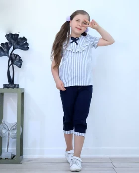 ست دوتیکه شومیز شلوارک دخترانه