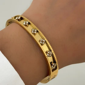 دستبند استیل ون کلیف نگینی کد 770