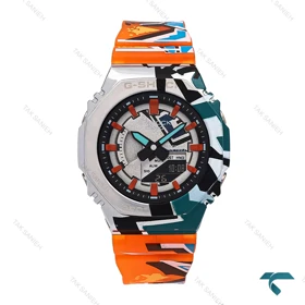 ساعت کاسیو جیشاک GM-S2100 زنانه نارنجی طرح دار G-shock-6381-L