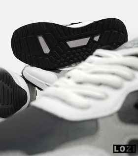 کفش کتانی مردانه سفید مشکی طوسی NEW BALANCE yg niubailun