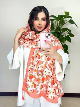شال نخی رنگ سال هلویی جدید